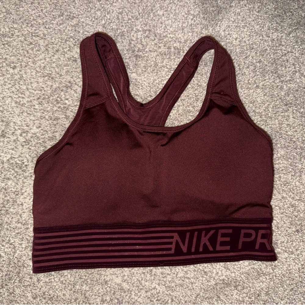 Nike Pro Maroon Sports Bra